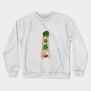 Shelf with plants illustration Crewneck Sweatshirt